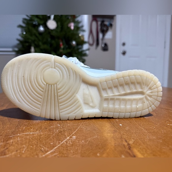 Women’s Nike Dunk Low Reflective Swoosh White Sneakers - Picture 6 of 10